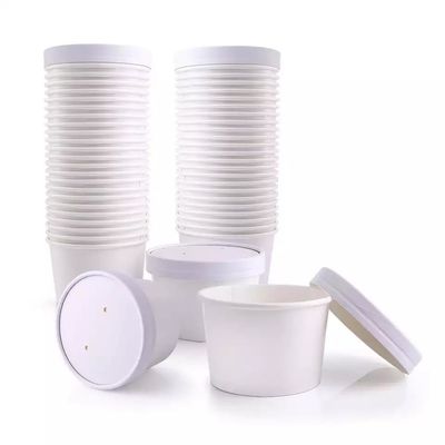 Le casse-croûte emportent le bol de soupe jetable imprimé blanc à 32 onces