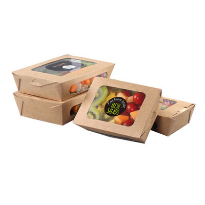 Les cuvettes de papier jetables de la catégorie comestible 29oz de rectangle emportent les boîtes de papier à salade empaquetant pour le restaurant