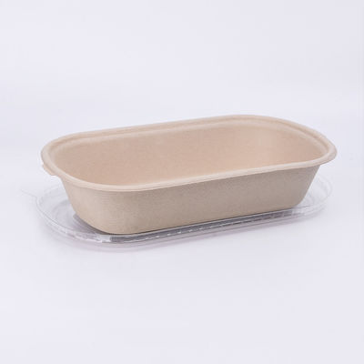 La soupe 1300ml de papier jetable rectangulaire à fromage roule boîte biodégradable de bagasse de conteneur de nourriture de salade avec la couverture de couvercle
