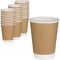 Le restaurant emportent les tasses de papier jetables Papier d'emballage Brown de l'eau 500ml que le mur de double a isolé pour aller des tasses de café
