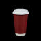 Tranchant de papier jetable de café rouge compostable avec le couvercle pour les boissons chaudes