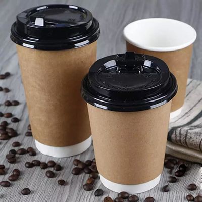 Adapté aux besoins du client emportez mur jetable 380ml de tasses de papier de café chaud le double
