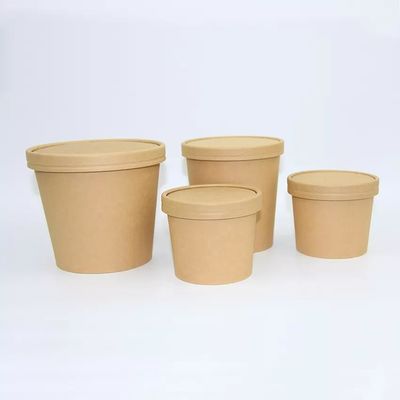 cuvette et tasse de papier chaude jetables de soupe à Brown Papier d'emballage de conteneur des aliments de préparation rapide 8oz