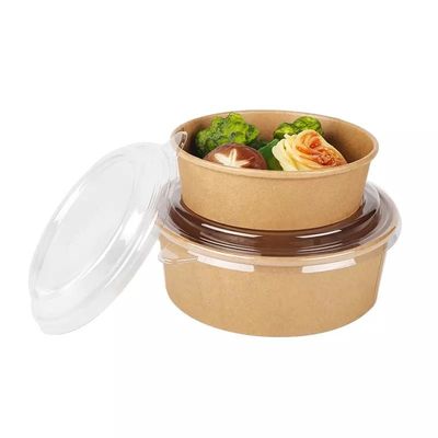 Le PE a rayé saladier jetable de papier de 850ml emballage compostable pour aller salade de conteneur de nourriture empaquetant les conteneurs de nourriture chauds