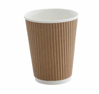 Biodégradable emportez les tasses de café de papier d'ondulation de 16oz Papier d'emballage pour le boire chaud