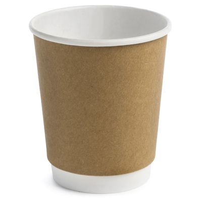 tasses biodégradables jetables café, jus, lait, conteneur de papier de 10oz Brown emballage de thé