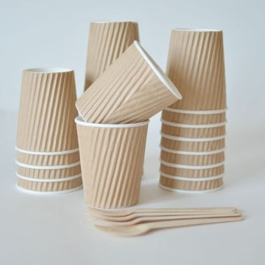 La taille différente biodégradable Papier d'emballage ondulent les tasses de café de papier pour le boire chaud