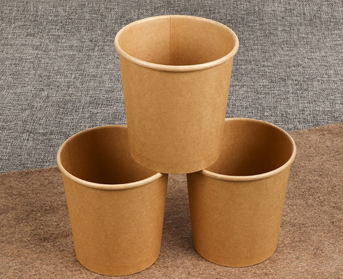 Les bols de soupe de papier jetables épaissis sortent la tasse de gruau avec des couvercles
