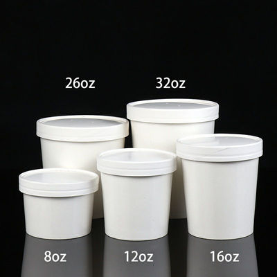 tasse de papier de la soupe 8-32oz avec les bols de soupe de papier jetables à couvercle à vendre