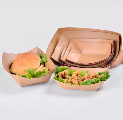 Cuvettes jetables de papier de Tray Eco Friendly Brown Food 7oz emballage de papier d'emballage sulfurisé de casse-croûte de catégorie comestible