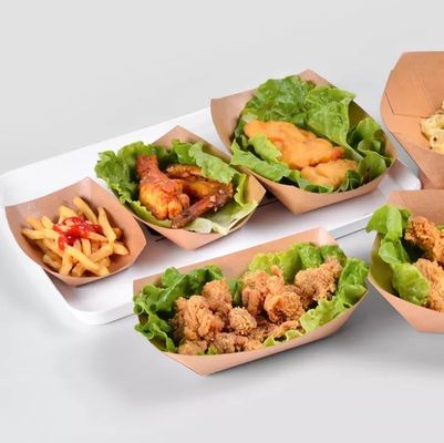 Cuvettes jetables de papier de Tray Eco Friendly Brown Food 7oz emballage de papier d'emballage sulfurisé de casse-croûte de catégorie comestible