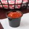 Conteneur en plastique de sauce à nourriture de tasse jetable de sauce à pp Clear Black avec le couvercle