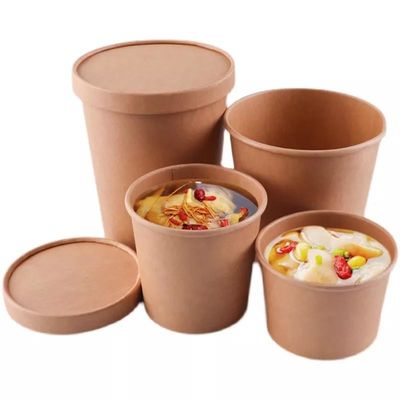 Emballage alimentaire biodégradable adapté aux besoins du client de tasse de soupe à papier d'emballage