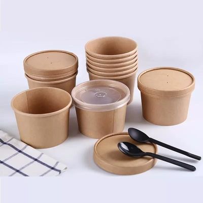 Emballage alimentaire biodégradable adapté aux besoins du client de tasse de soupe à papier d'emballage