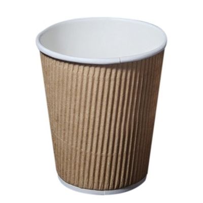 Le PLA imprimé a enduit la tasse de papier liquide biodégradable d'ondulation de conteneur de boissons